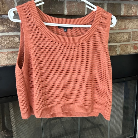 Lulus Get the Look Rust Orange Loose Knit Sweater Tank Top - Picture 2 of 2